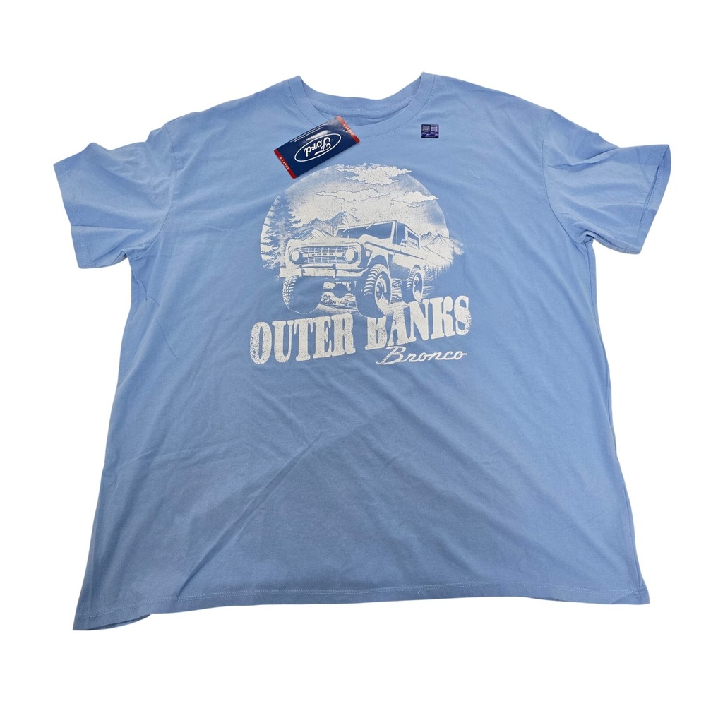 Ford Outer‎ Banks Bronco Graphic Tee Mens XL Blue Short Sleeve Cotton 16478 NEW